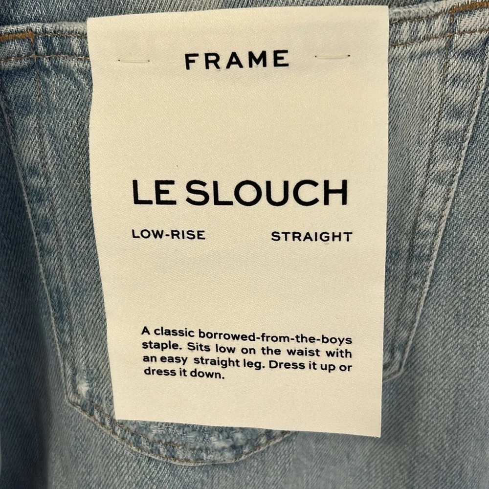 Frame Le Slouch Distressed Low Rise Straight Jeans